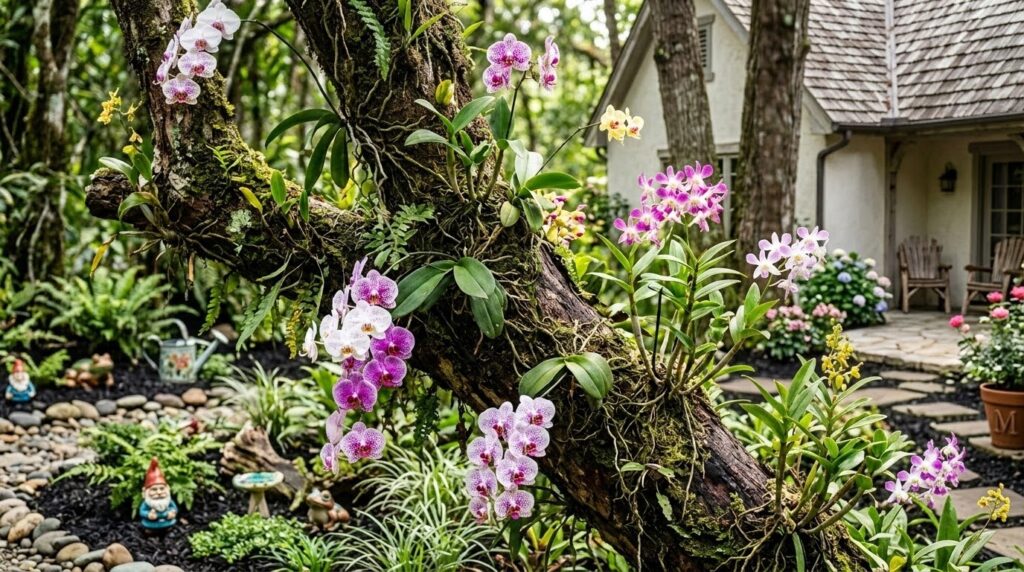 Como plantar orquídeas em troncos