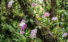 Como plantar orquídeas em troncos