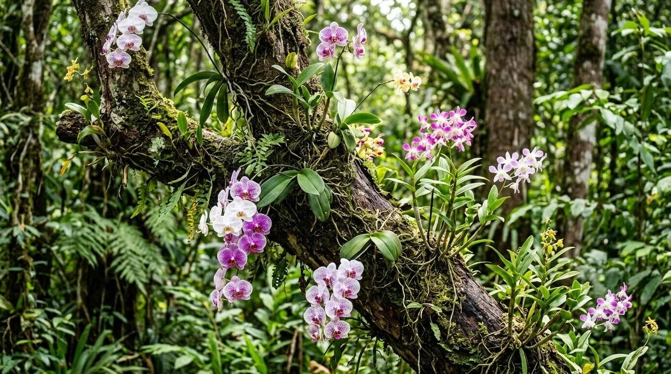 Como plantar orquídeas em troncos