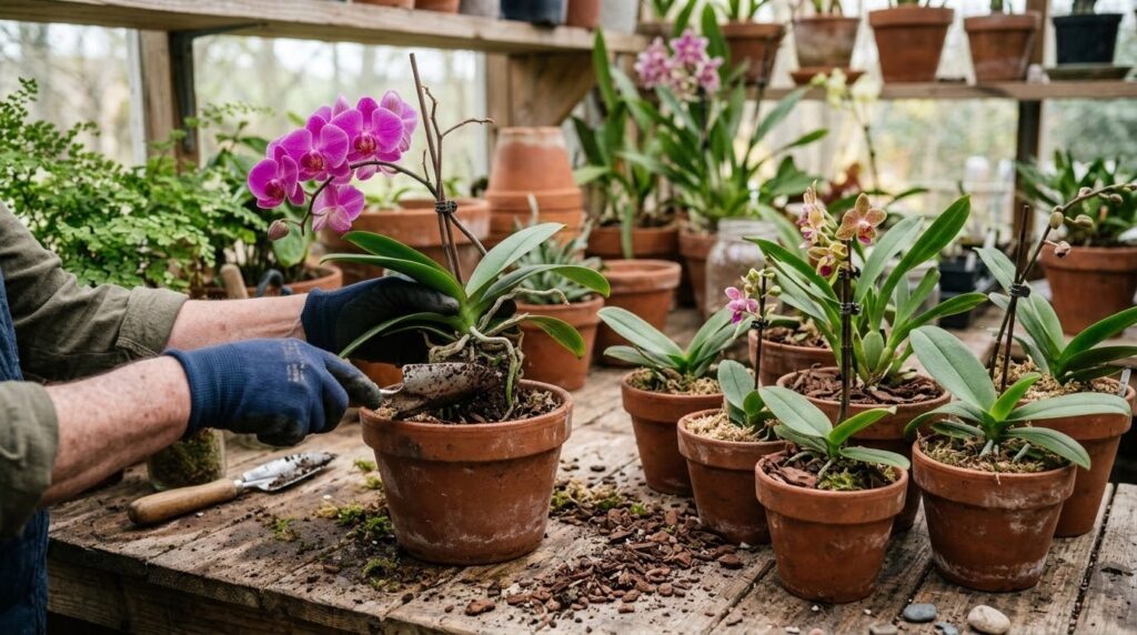 Como replantar uma orquídea