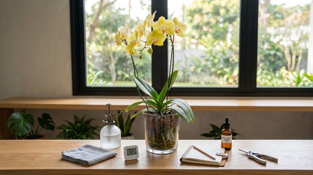 Cuidados diários com orquídeas