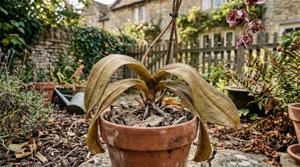Falta de água em orquídeas
