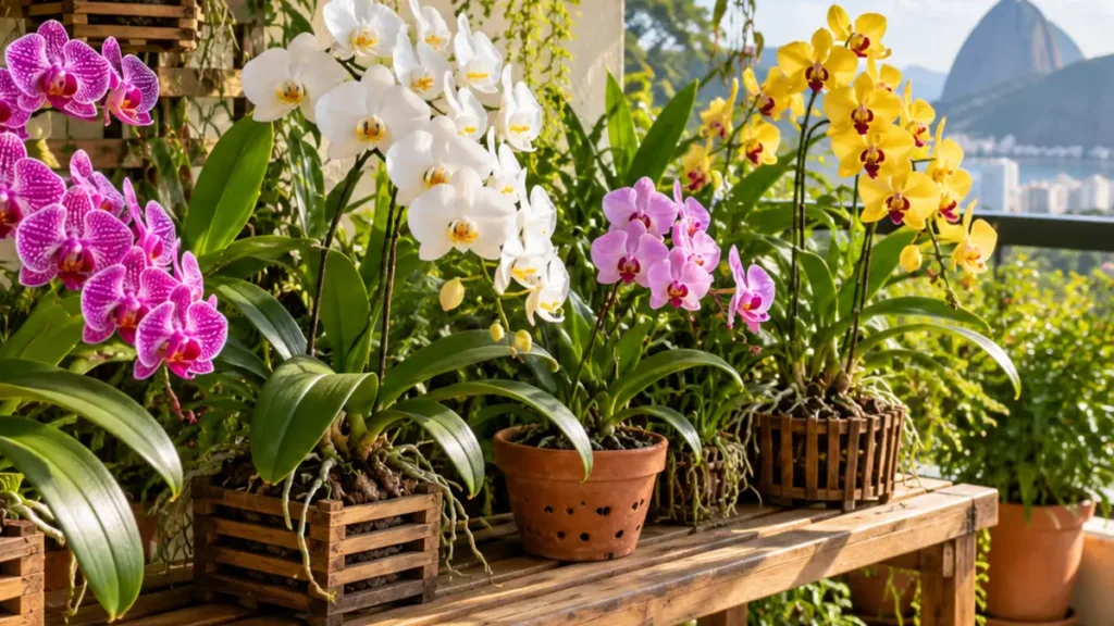 Detalhe do cultivo de orquídea explicado no artigo