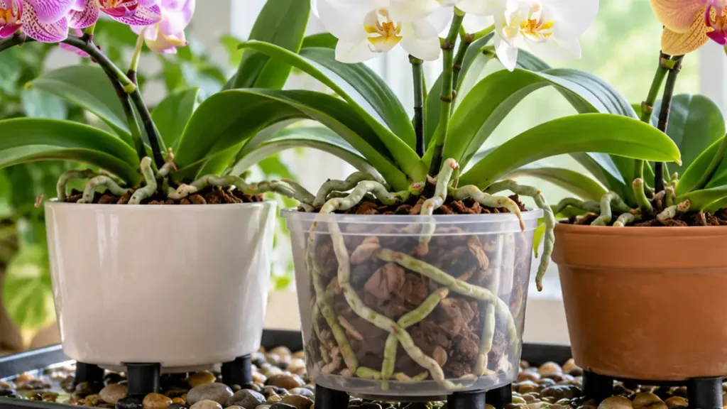 Detalhe do cultivo de orquídeas relacionado ao artigo
