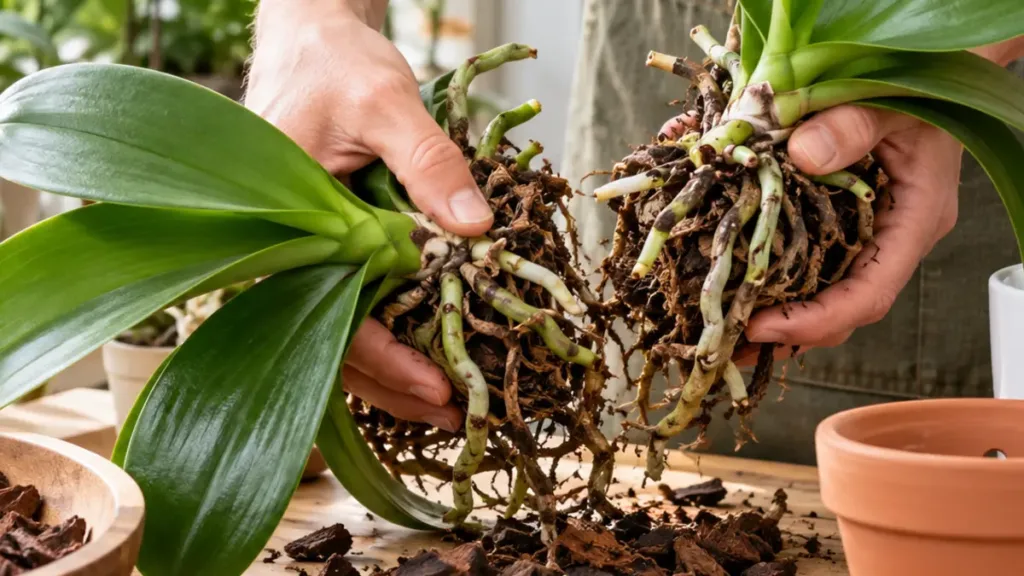 Detalhe do cultivo de orquídea explicado no artigo