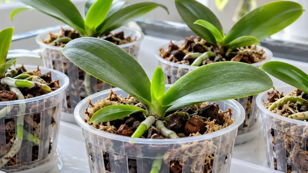Detalhe do cultivo de orquídea explicado no artigo