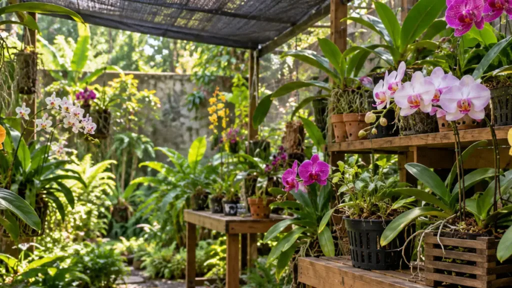Detalhe do cultivo de orquídeas relacionado ao artigo