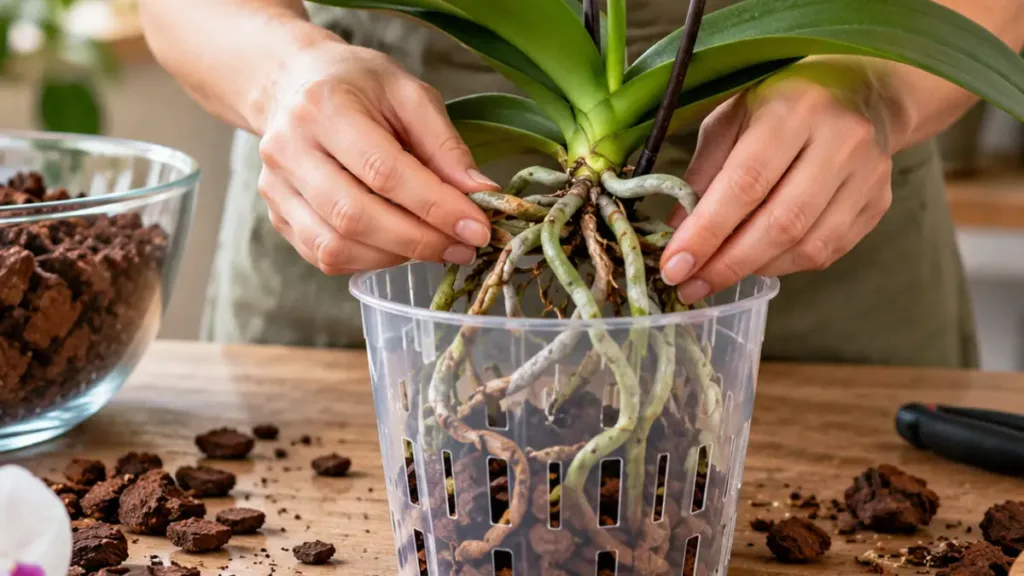 Detalhe do cultivo de orquídea explicado no artigo